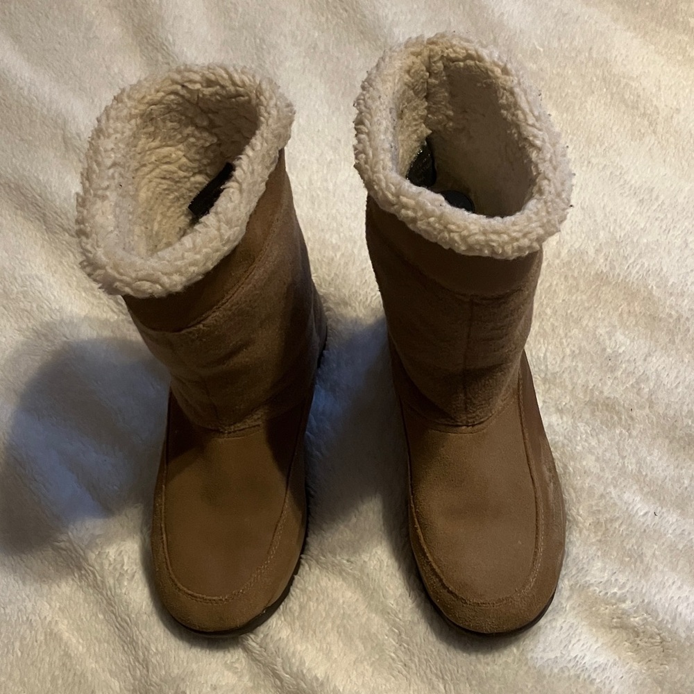 Sporto Polartec Suede Tan Fleece Lined Insulated Winter Boots 8M